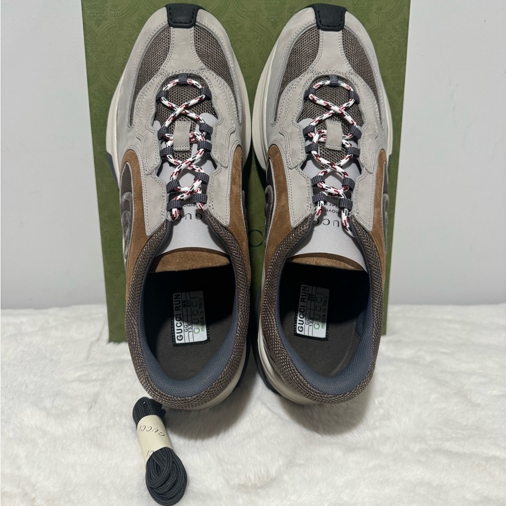 Gucci Men's Gucci Run Sneaker Light Grey Suede Size UK13.5/US14 - Picture 5 of 8